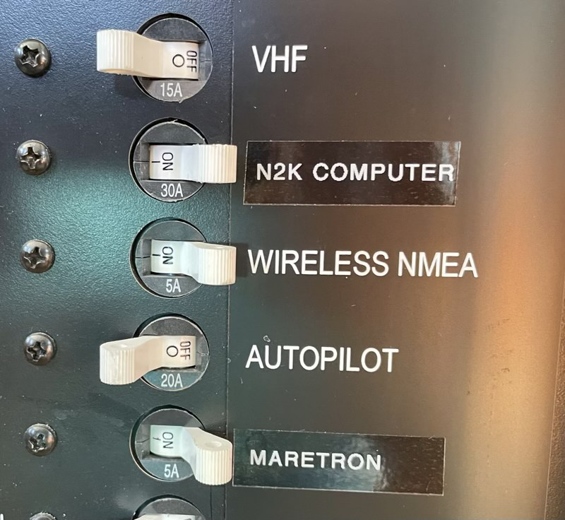 The screw holding the Maretron circuit breaker was loose.