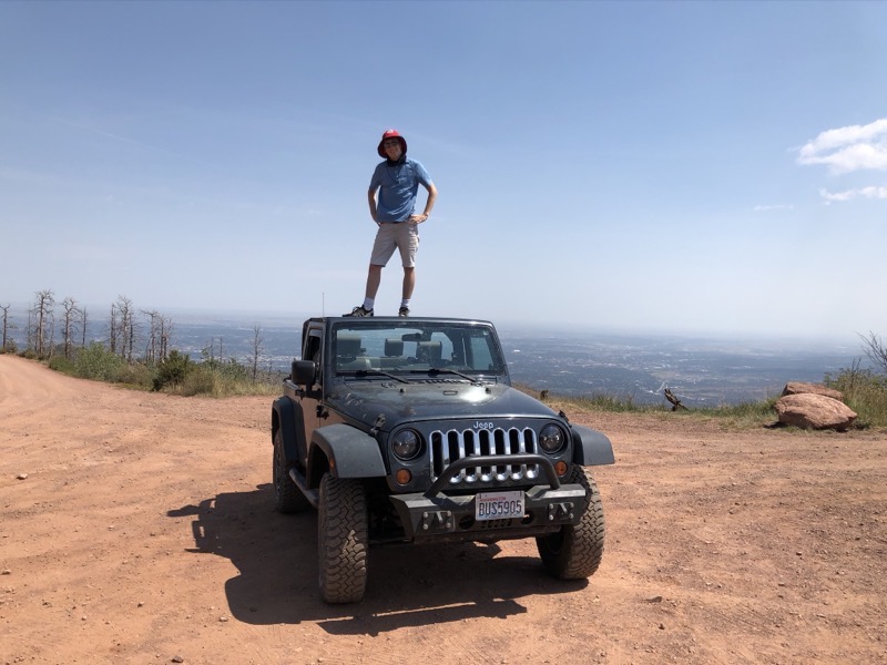 Connor and his Jeep